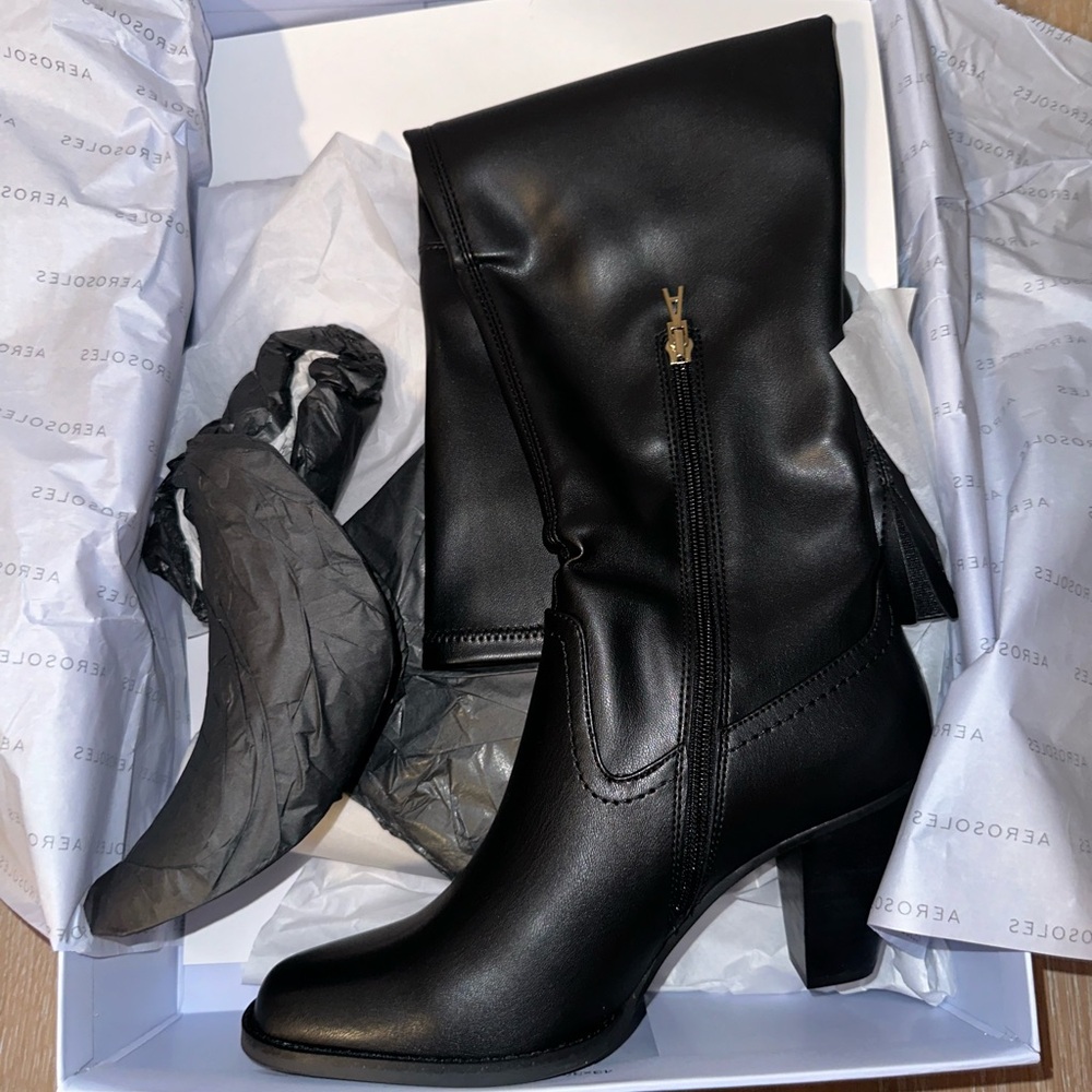 AEROSOLES Lewis Over The Knee Boot, Black Size 9